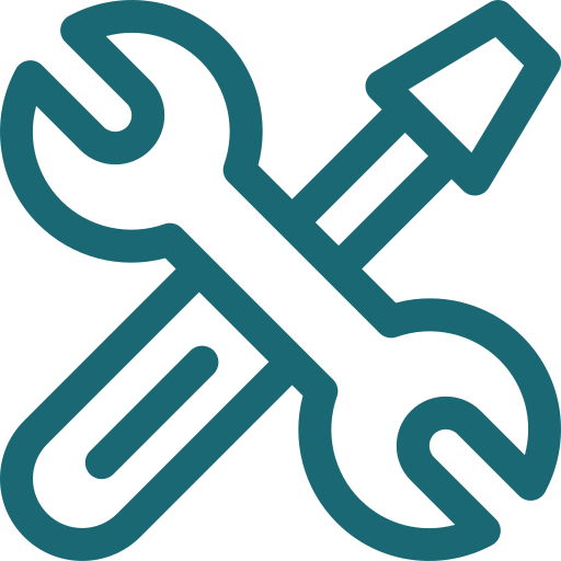 Outline of a teal wrench and screw driver