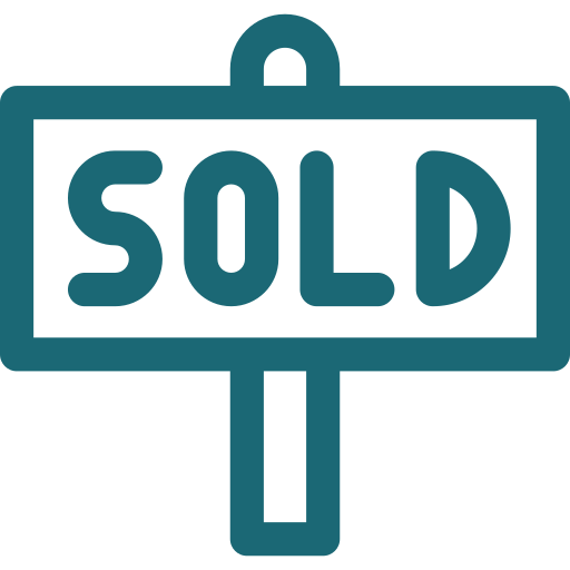 Outline of a teal sold sign