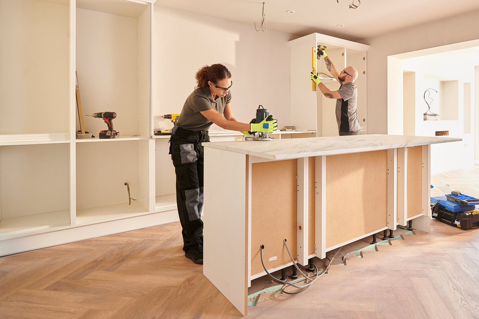 contractors working on home renovation 